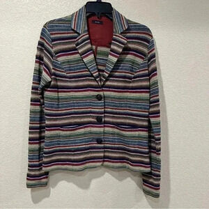 Riani Jacket Blazer Striped Unlined Collared Women’s Size 10 Germany